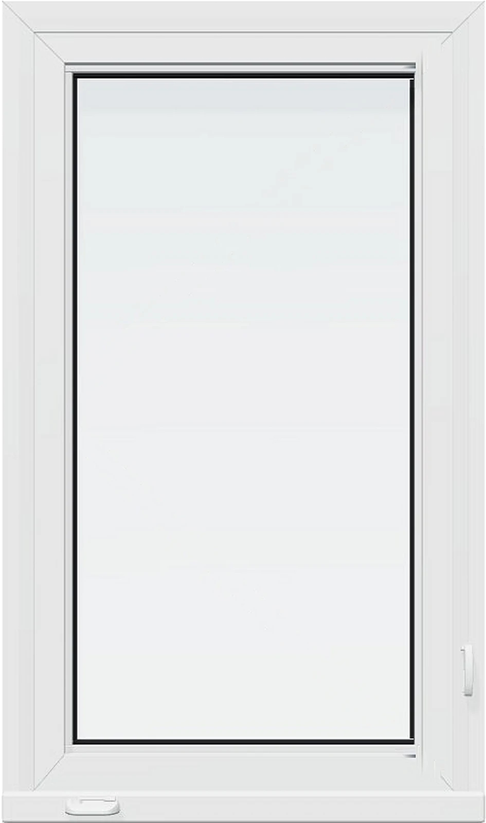 Studio view of an outswing impact casement window.