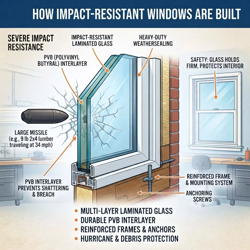 Hurricane-Proof Windows: What They Are and What They Actually Do 2 How impact-resistant windows are built