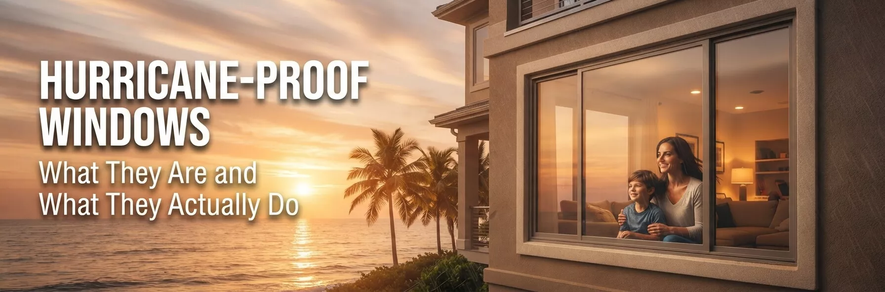 Hurricane-Proof Windows: What They Are and What They Actually Do 1 Impact window with spiderweb cracking held in place by the laminated interlayer after debris strike