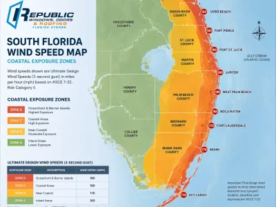 South Florida wind load zones for design pressure impact windows